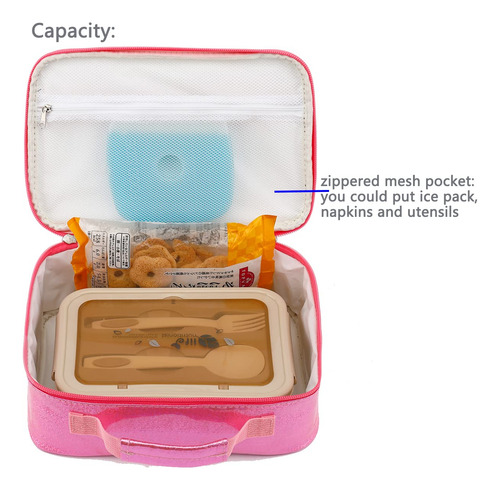 Lonchera Flowfly Kids, Bolsa Blanda Aislante Para Niños, Ros
