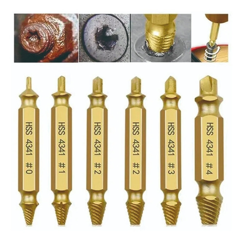 Imagen 3 de 8 de Extractor De Tornillos Rotos X6 Doble P Guiller