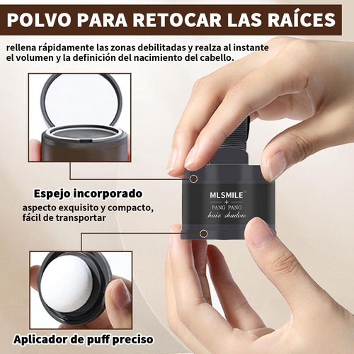 2 Kit Polvo Maquillaje De Fibra Capilar Cubre Raíz Cabello