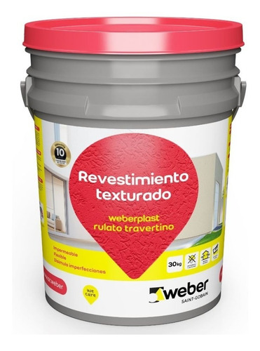 Revestimiento Weberplast Texturado Rulato Travertino 30 Kg 