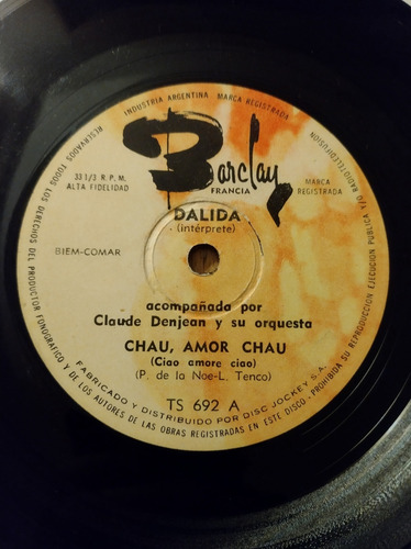 Dalida Chau Amor Chau Vinilo Simple Corazón Loco Estándar (Usado)