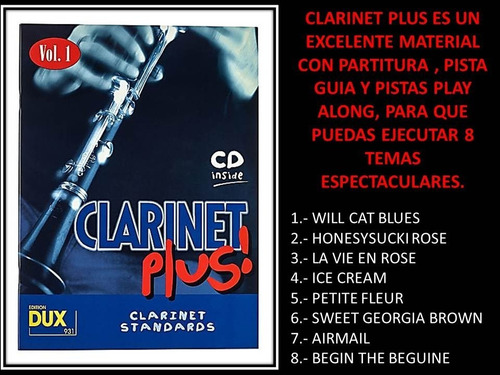Imagen 3 de 4 de Clarinete Plus Pistas En Mp3 Y Partituras En Pdf 4 Vol.