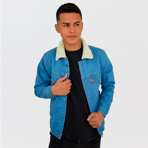 Chaqueta En Jean Con Ovejero Color Azul Claro