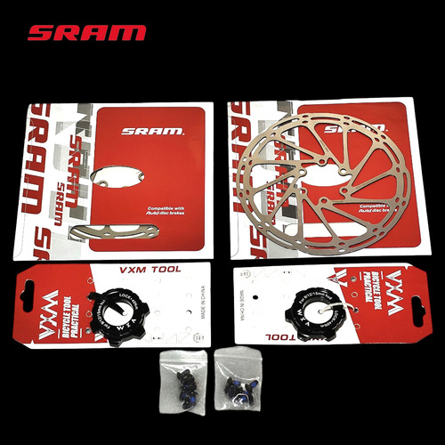Par Disco Rotor 160mm Sram C/ Adaptador Center Lock