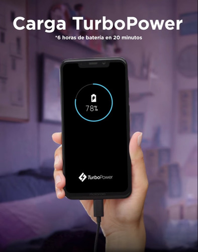 Turbo Power 30w Motorola Original Tipo C G9 Plus Edge 20 Pro Negro