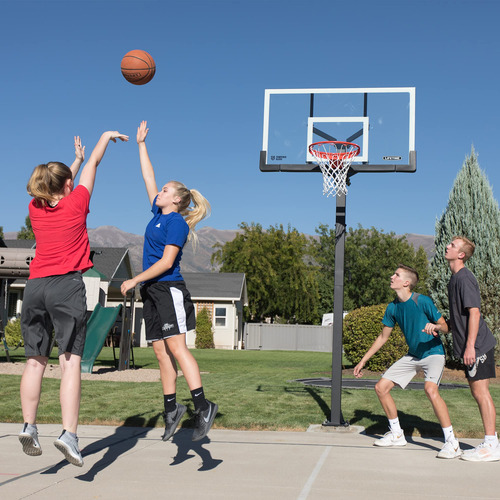 Tablero De Baloncesto De Vidrio Templado Ajustable En El Pis