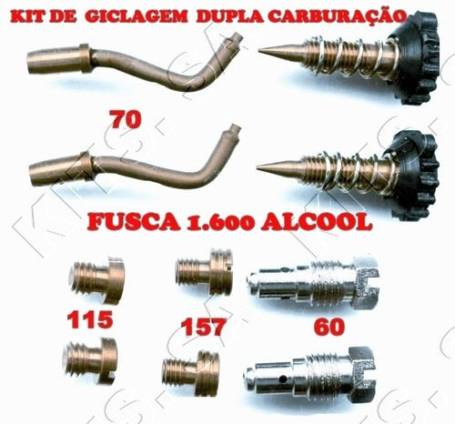 Kit Gicleur Carburador Fusca 1600 84/86  Dupla Alcool