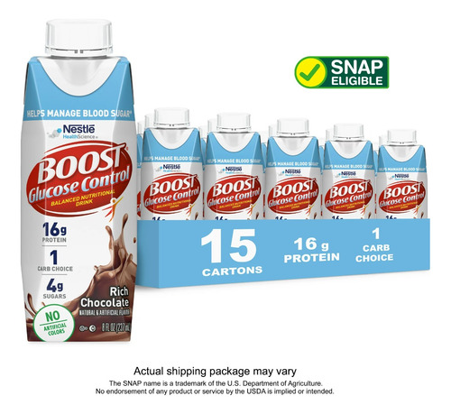 Boost Control De Glucosa 15 Pz Bebida Batida Sabor Chocolate