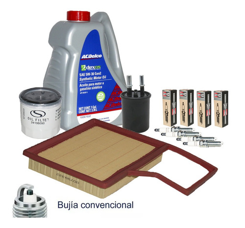 Kit Afinacion 5w30 Sintetico Chevrolet Aveo 1.5 2019