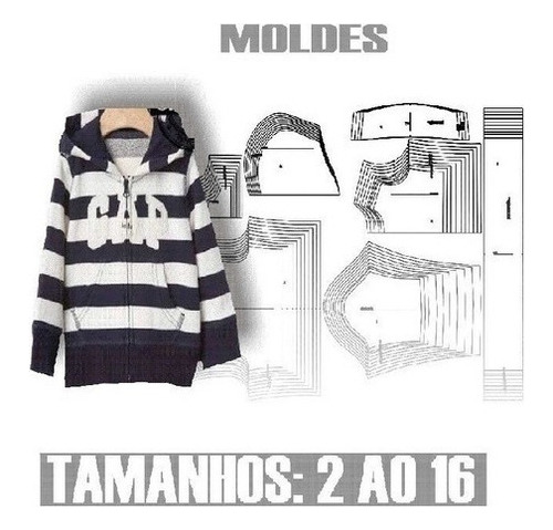 Moldes Patrones Chaqueta Sweater Deportivo