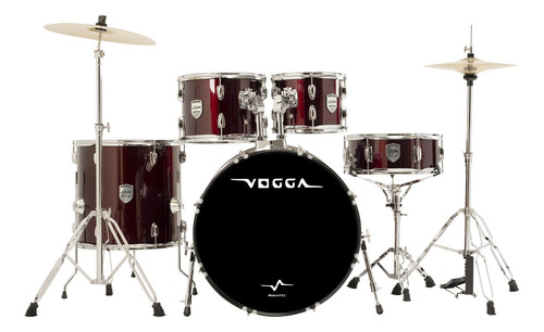 Bateria Vogga Jam Vpd422 10 12 14 16 22 C/ Banco E Prato Mtb Cor Wr Wine Red