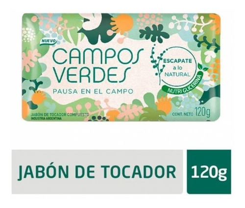 Jabon De Tocador En Barra Fragancias Campos Verdes 120g
