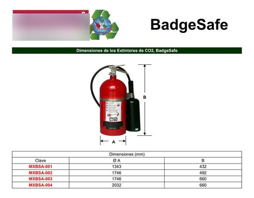 Extintor De Fuego Bc Auditorios, Mxbsa-001, 2.27kg, Clase B