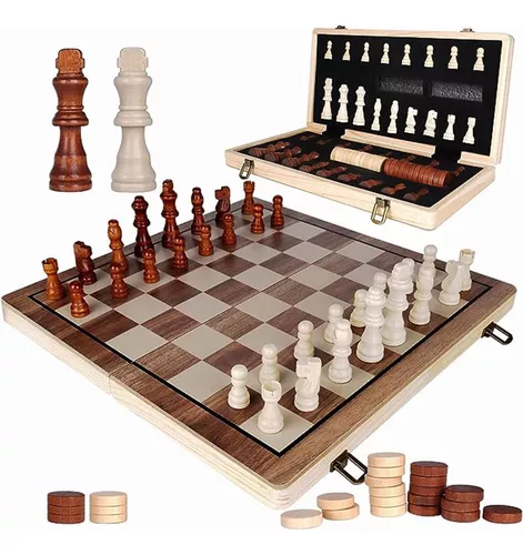 La casa del ajedrez. Tablero económico de madera 35 x 35 cm.