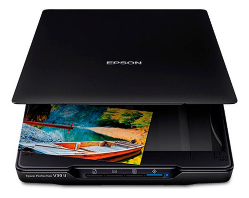 Scanner De Mesa Epson V39ii Fotográfico Usb Bivolt Cor Preto