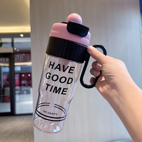 Vaso Plástico 1000ml Con Popote 4 Colores Surtidos