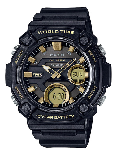Reloj Casio Aeq-120w-9a Resina Hombre Negro