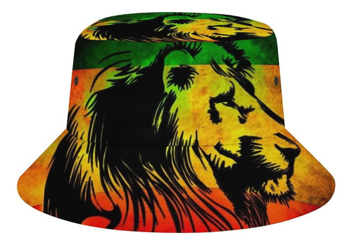 Rasta Lion Jamaican Reggae Love Sombrero De Cubo Para Mujer 