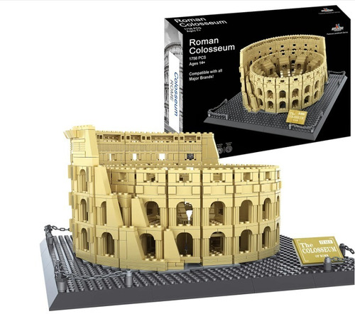 Juego De Bloques De Construcción Del Coliseo Romano.