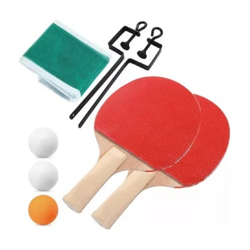 Set Juego De Ping Pong 2 Paletas + 3 Pelotas + Red Soporte 