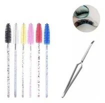 Comprar Set Pestañas Cepillos Peines Cejas Lash X6u + Pinza Curva