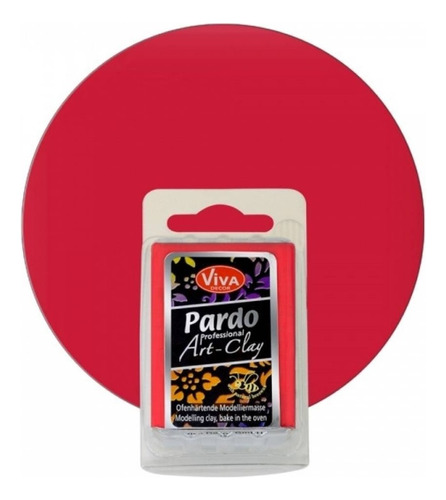 Arcilla Polimérica Horneable Viva Decor Pardo Art Clay 56 G Color Rojo (red)