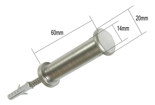 Imagen 2 de 5 de Perchero Gancho Cilindrico 4 Unidades Metal 60mm