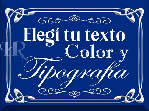 Cartel De Chapa Texto Y Color Personalizado Apto Exterior