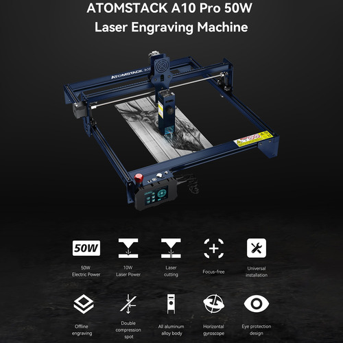 Atomstack A10 Pro 50w Grabador Láser Cortador Máquina+bomba