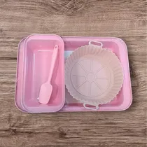 Comprar Set Moldes Asadera Budinera Rosadas Con Accesorios Deliganga
