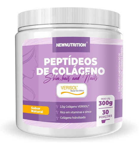 Colágeno Peptídeos Verisol 300g - Newnutrition Sabor Limão