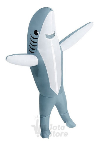 Imagen 1 de 6 de Disfraz Inflable Tiburon Adulto Halloween Cosplay Fiestas