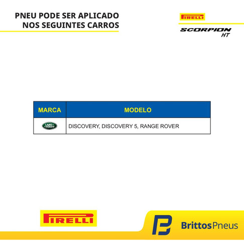 Kit 4 Pneus Ranger Aro 20 Pirelli Scorpion Ht 255/55 R20