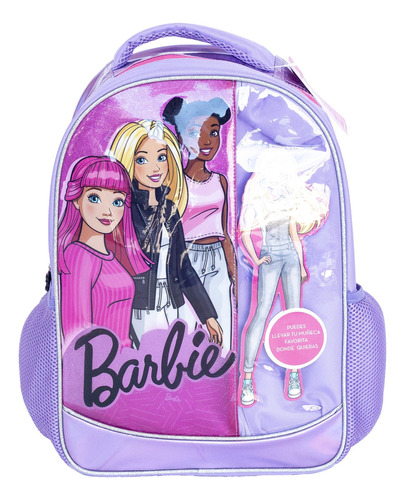 Mochila Con Bolsillo Barbie Without Doll Color Multicolor