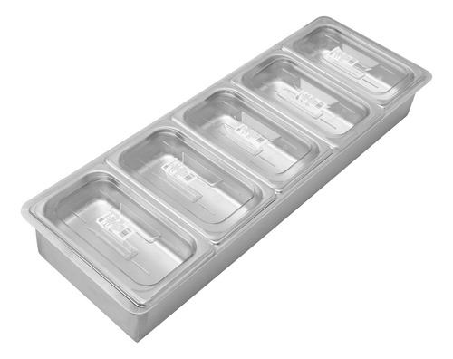 Charola Porta Insertos 5 1/4 Salsera Ensaladera Acero Inox Color Gris