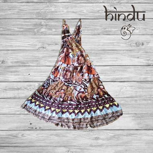 Vestido Largo Marrón Hindú Mujer