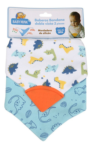Babero Para Bebé Bandana Baby Mink 2pz Mordedera Doble Vista