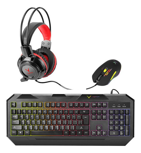 Kit de teclado y mouse gamer Wesdar Km12 de color negro