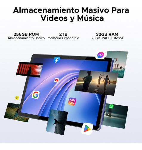 Doogee Tabg6+ Android15 Tablet 256gb Incluye Mouse Y Teclado