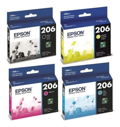 Sets 4 Cartucho Epson T206 Original Xp 2101