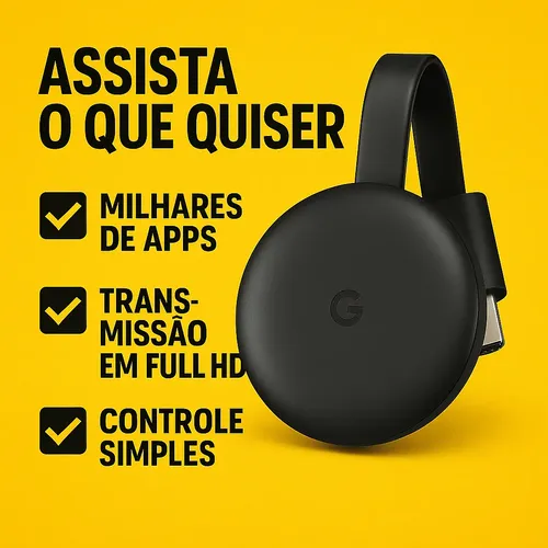 Google Chromecast De 2a Geração, Full Hd Wi-fi Hdmi Preto