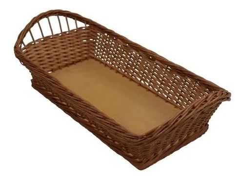 Cesta Retangular Para Pães Em Vime 44x20 Cor Marrom