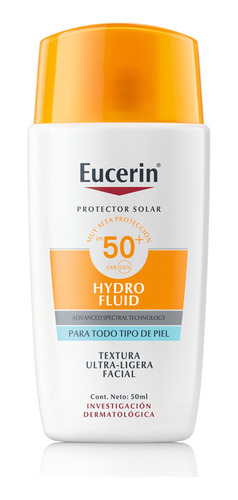 Euc Solar Hydro Fluid Facial Ultra Ligero Spf 50+ X 50 Ml