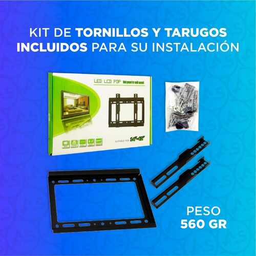 Imagen 4 de 10 de Soporte Para Tv Monitor Pared Fijo Lcd Led Universal 14 A 42
