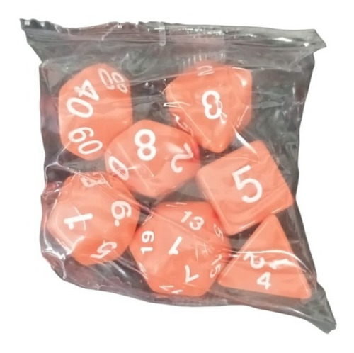 Set Dados Juego Rol Lisos En Bolsa X7 Unidades Magic4ever 