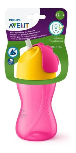 Avent Philips Vaso Con Popote 300ml Rosa Scf798/02