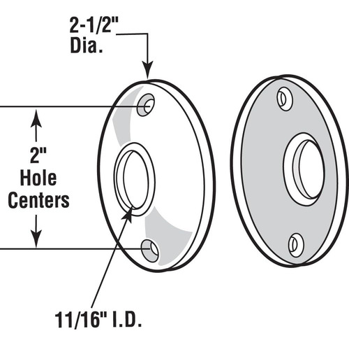 Prime-line E 2541 In. Rosetas Chapadas De Latón Brillante (2