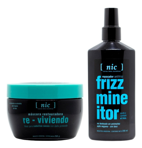 Nic Kit Reparador Mascara Reviviendo + Frizz Mineitor Vegano