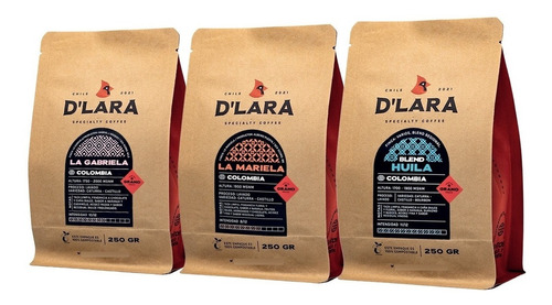 Café D'lara - Pack Colombia | 3 Bolsas De 250g Grano Entero