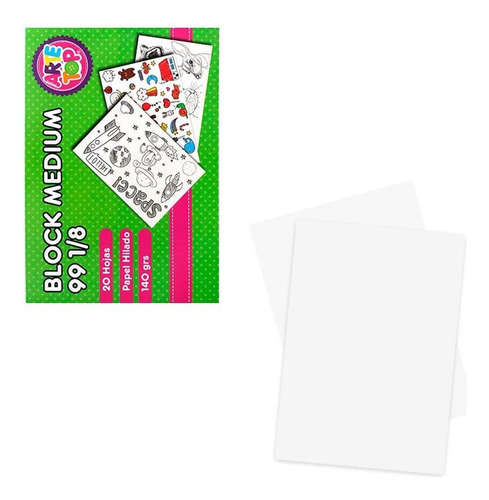 Block De Dibujo Medio 99 1/8 - 20 Hjs